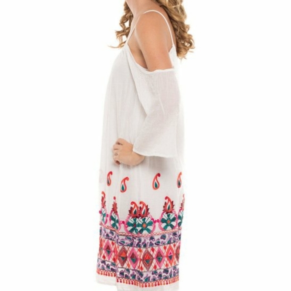 Women's cold shoulder knee length dress - Picture 2 of 3